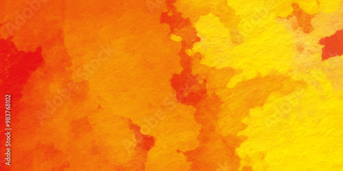 Colorful and bright orange watercolor background,turmeric yellow or mustard yellow grunge texture,collection with white, brown, orange, yellow beige for cover. 