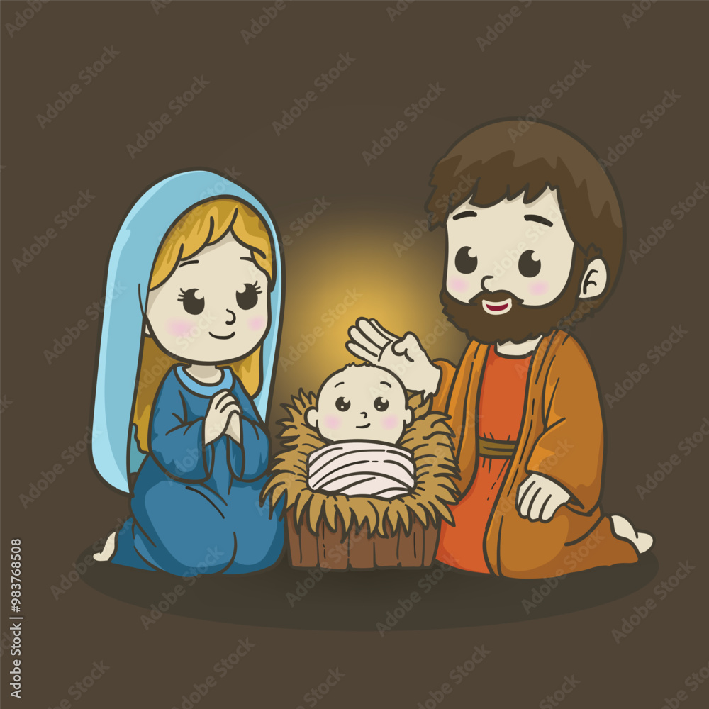 Christmas nativity scene with mary, joseph and baby Jesus
Christmas nativity scene with mary, joseph and baby Jesus