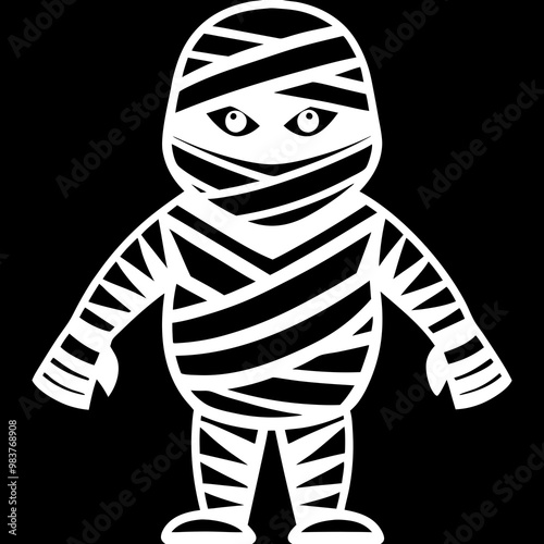 Monochrome Mummy Icon, Vector Illustration