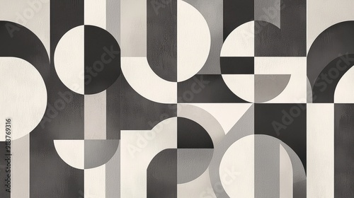 Wallpaper Mural Beautiful Geometric Gray Patterns. Modern geometric shapes in different shades of gray. Torontodigital.ca