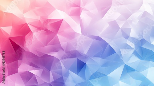 Abstract Geometric Pattern with Pink, Purple, and Blue Triangles