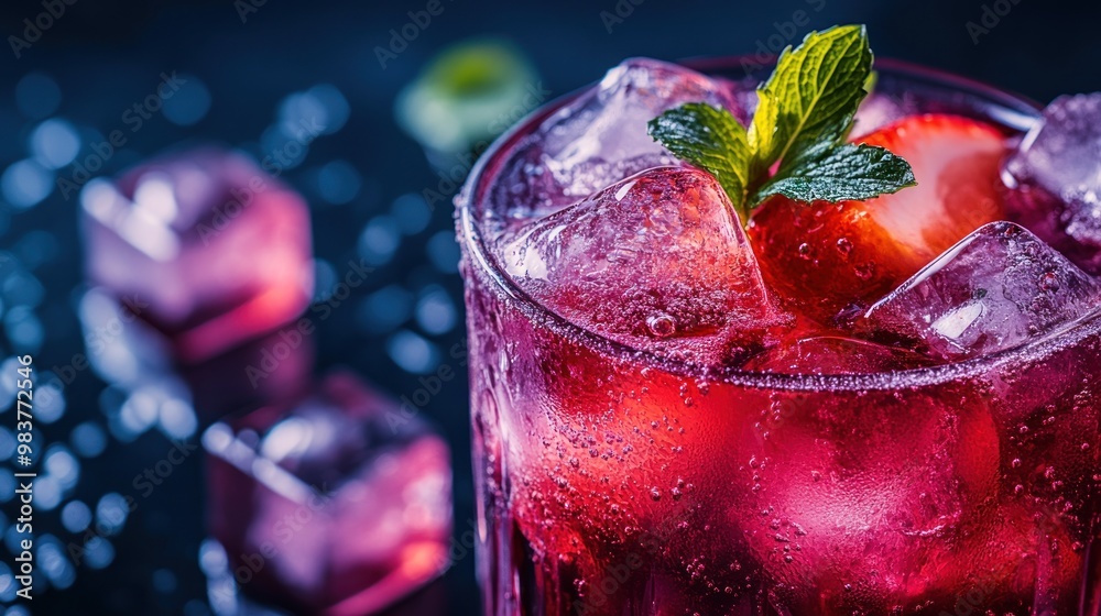 custom made wallpaper toronto digitalA refreshing drink with ice cubes and mint, perfect for a summer vibe.