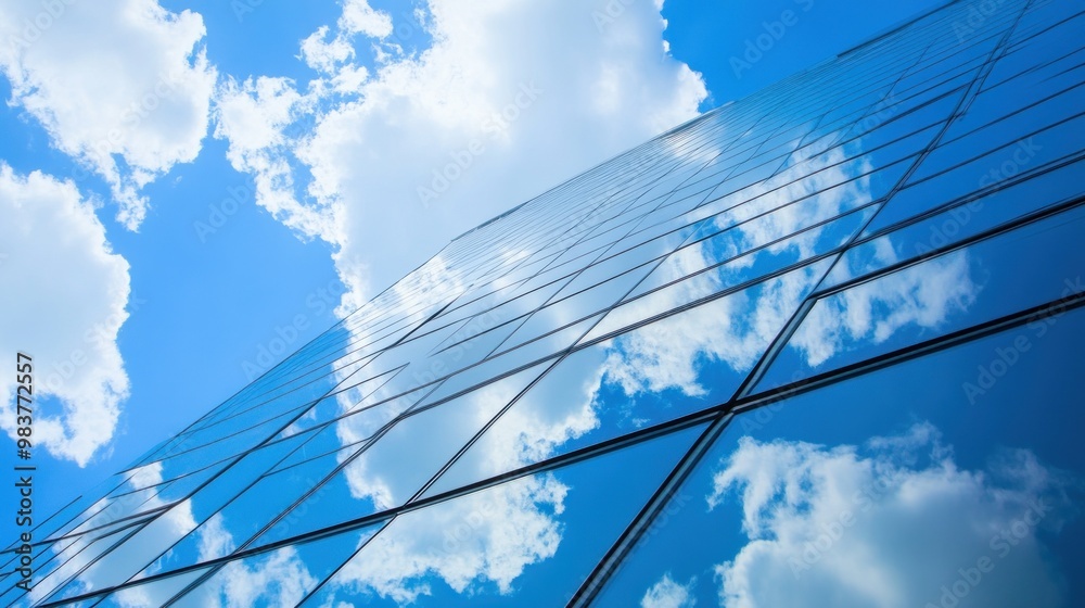 Fototapeta premium Sky Reflected in Glass Facade
