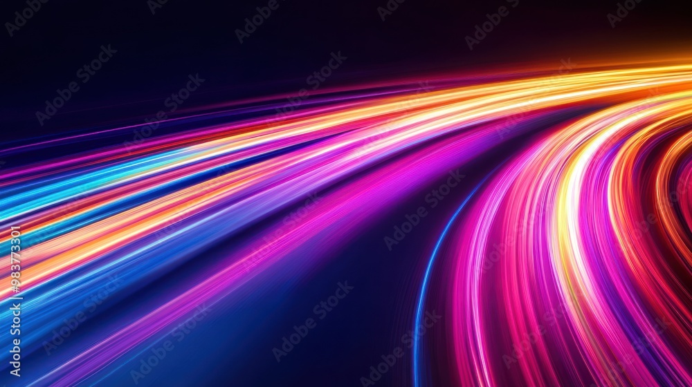 Vibrant light trails create a dynamic, abstract design with a sense of motion and energy. Vibrant light trails create a dynamic, abstract design with a sense of motion and energy.