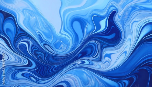 Liquid Background in Marble Blue color Oil Paint Texture
