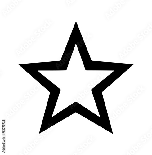 Simple one star outline icon vector illustration design on white background.