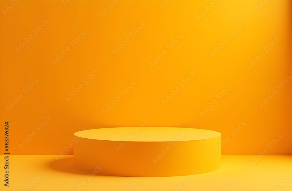 Yellow platform, cylinder for displaying goods in Halloween style Yellow platform, cylinder for displaying goods in Halloween style