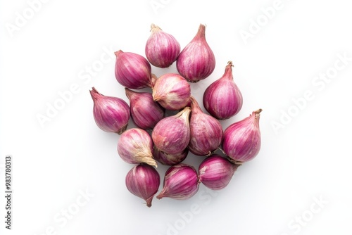 Photo of Shallot on white background , Generative AI