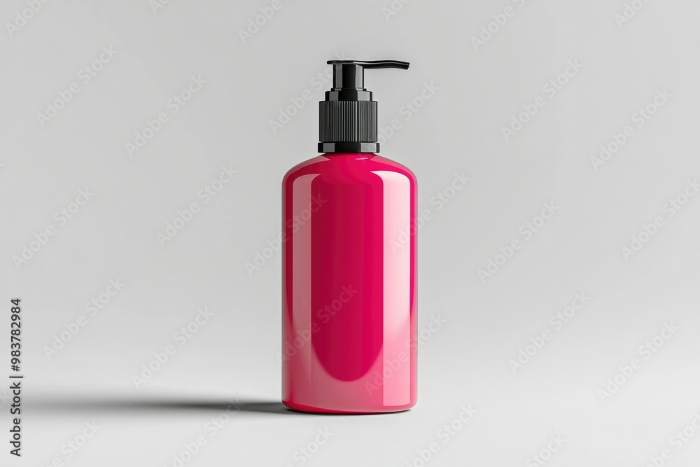 Magenta Pump Bottle on White Background Magenta Pump Bottle on White Background