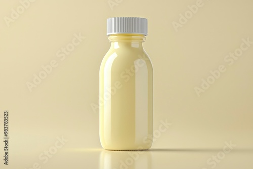 A White-capped Glass Bottle Filled with Yellow Liquid