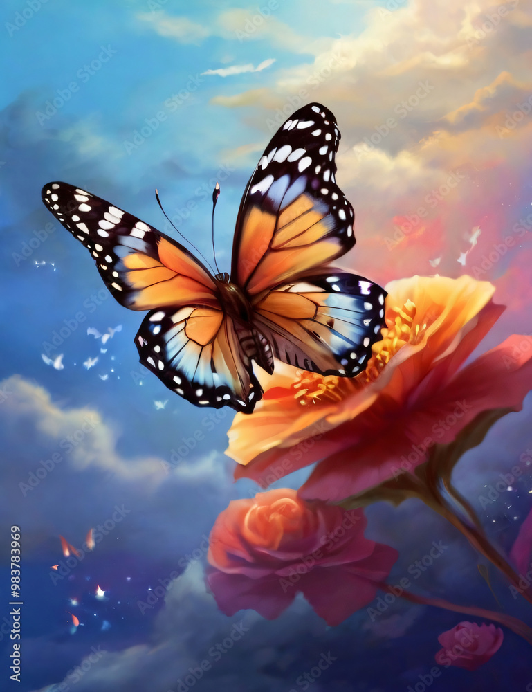butterfly on flower butterfly on flower