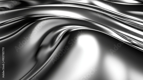 A sleek metallic silver background with a reflective surface, offering a luxurious and modern look, perfect for adding copy text