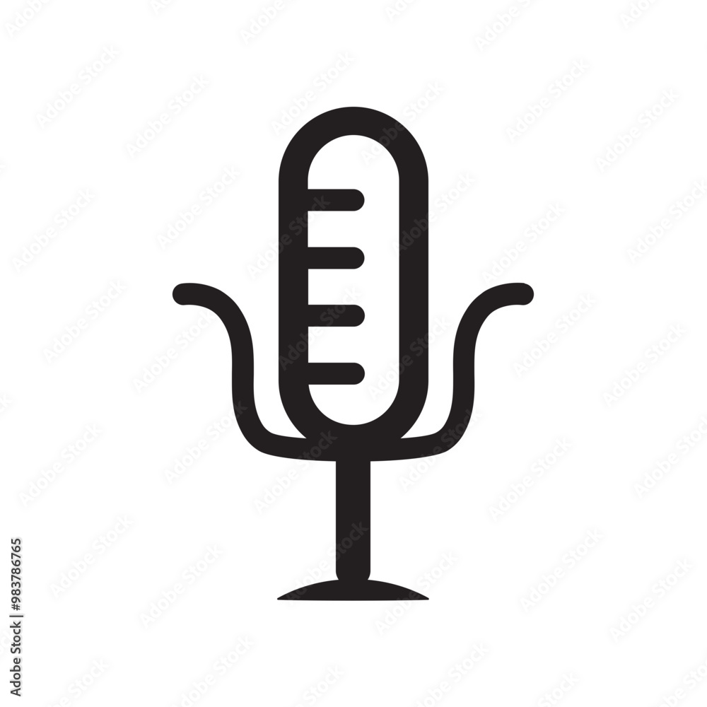 Mic podcast icon logo design template isolated illustration Mic podcast icon logo design template isolated illustration