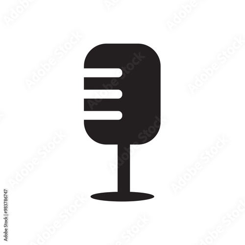 Mic podcast icon logo design template isolated illustration