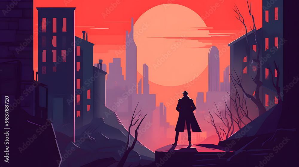 Naklejka premium Guard game Flat Vector Illustration