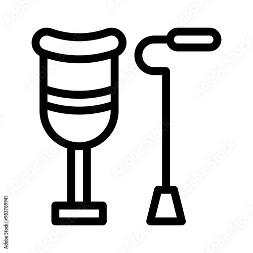 crutches line icon
