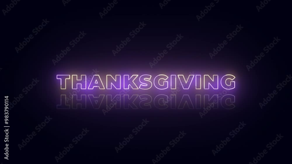 Happy Thanksgiving typography animation with leaf animated 