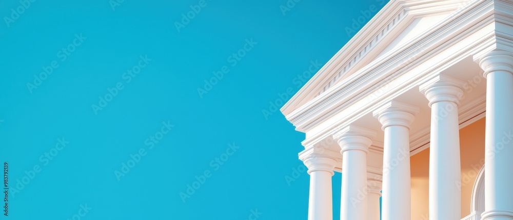 Obraz premium Classic Architectural Detail Against Blue Background