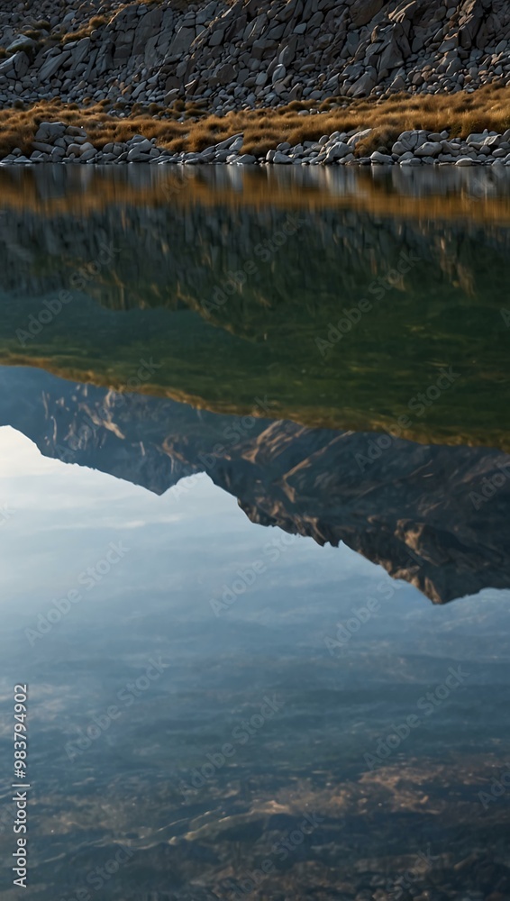 Abstract reflection of mountains on still water. Abstract reflection of mountains on still water.