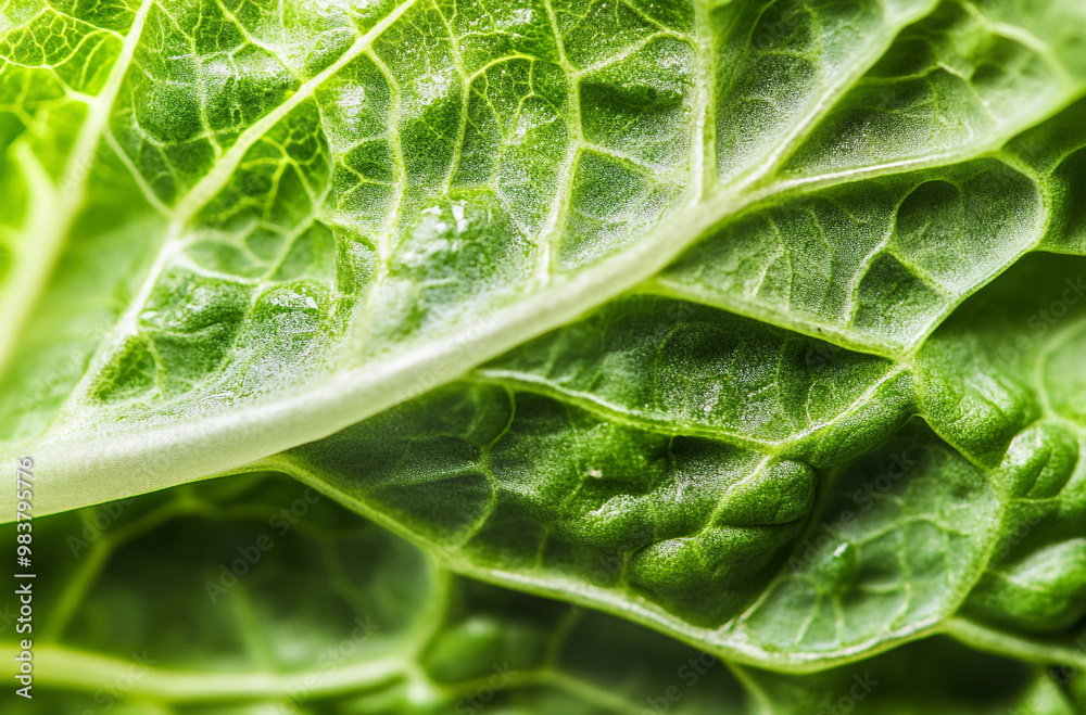 Close-up of the intricate veins on an organic lettuce leaf Close-up of the intricate veins on an organic lettuce leaf