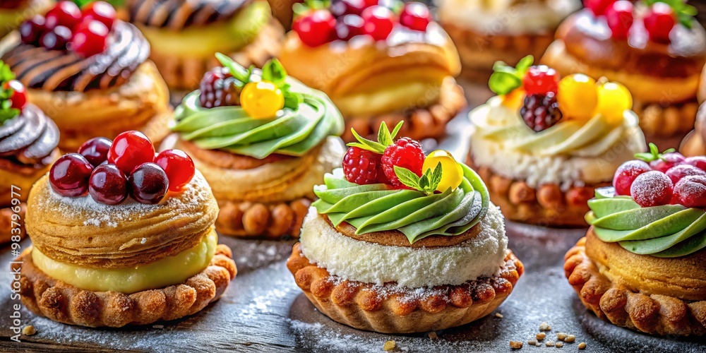 Savor the essence of Traditional Italian Buccellato, a sweet-filled pastry, exquisitely topped and displayed on a Savor the essence of Traditional Italian Buccellato, a sweet-filled pastry, exquisitely topped and displayed on a
