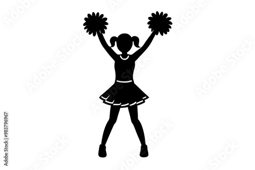 cheerleader silhouette , cheerleader illustration, cheerleader icon
