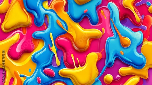 Seamless Vibrant Colorful Liquid Abstract Background Design