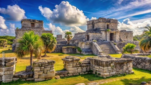 Ruins of ancient Mayan civilization in Tulum, Quintana Roo, Mexico, Mayan, ruins, Tulum photo