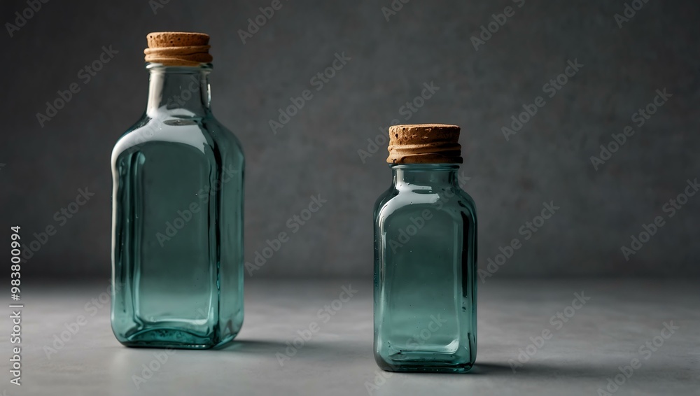 Basic glass bottle on a plain background. Basic glass bottle on a plain background.