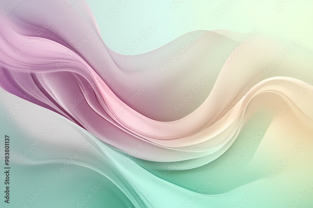 Fototapeta premium Soft Abstract Waves in Pastel Color Palette