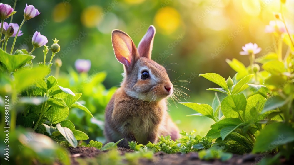 A cute bunny exploring a lush garden, rabbit, garden, wildlife, animal, outdoors, greenery, nature, flora, fauna A cute bunny exploring a lush garden, rabbit, garden, wildlife, animal, outdoors, greenery, nature, flora, fauna