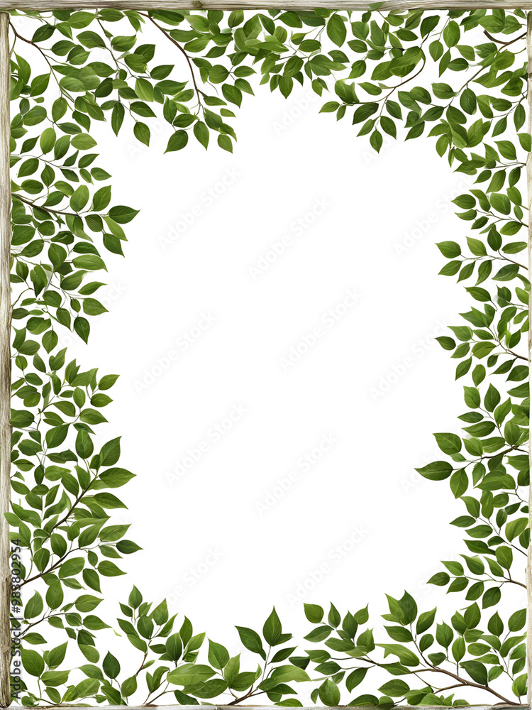 Green leaf border frame PNG transparent background Green leaf border frame PNG transparent background