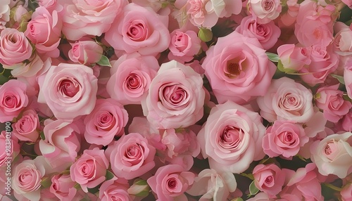 lush pink roses creating a vibrant floral backdrop