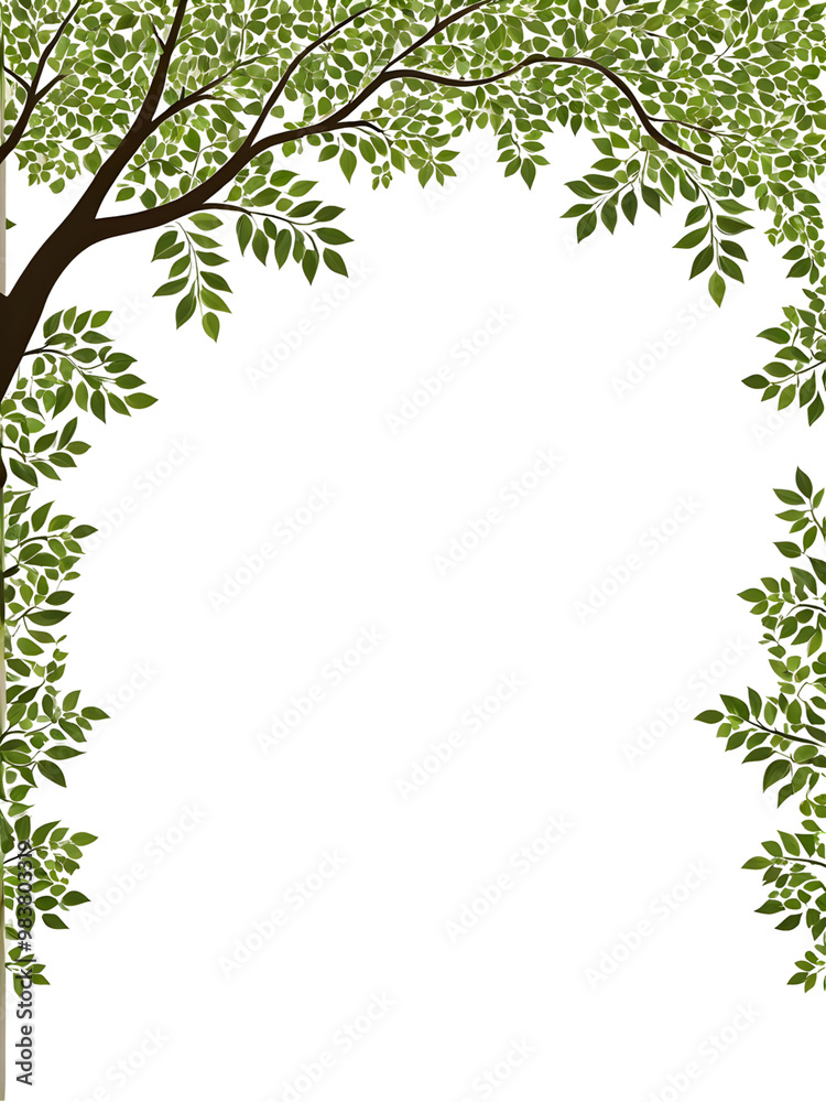 Green leaf border frame PNG transparent background Green leaf border frame PNG transparent background