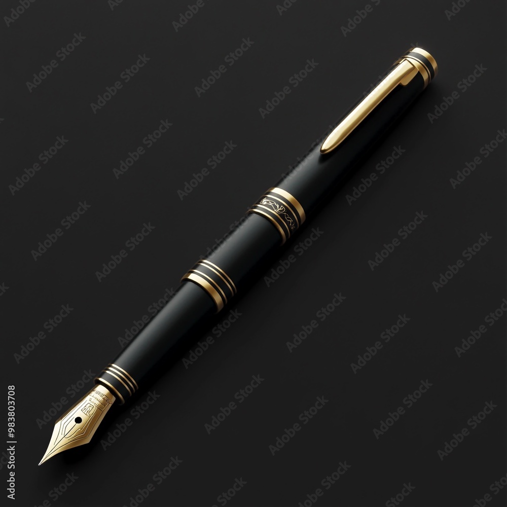 Naklejka premium 3D Pen Icon: Symbol of Writing and Creativity Illustration Logo