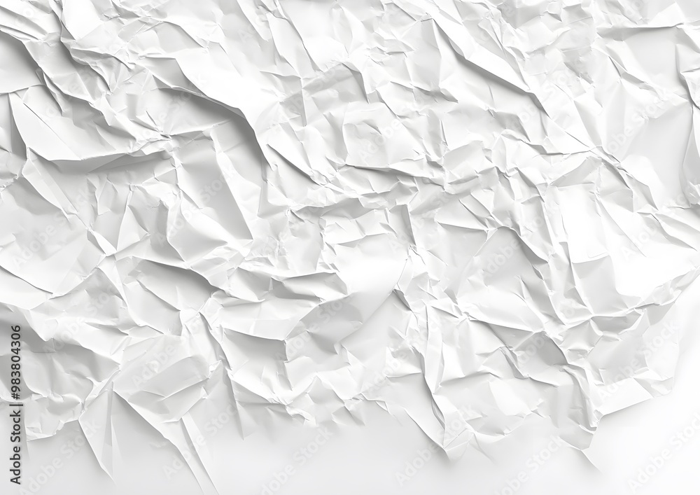 White paper texture with crumpled edges flat lay White paper texture with crumpled edges flat lay