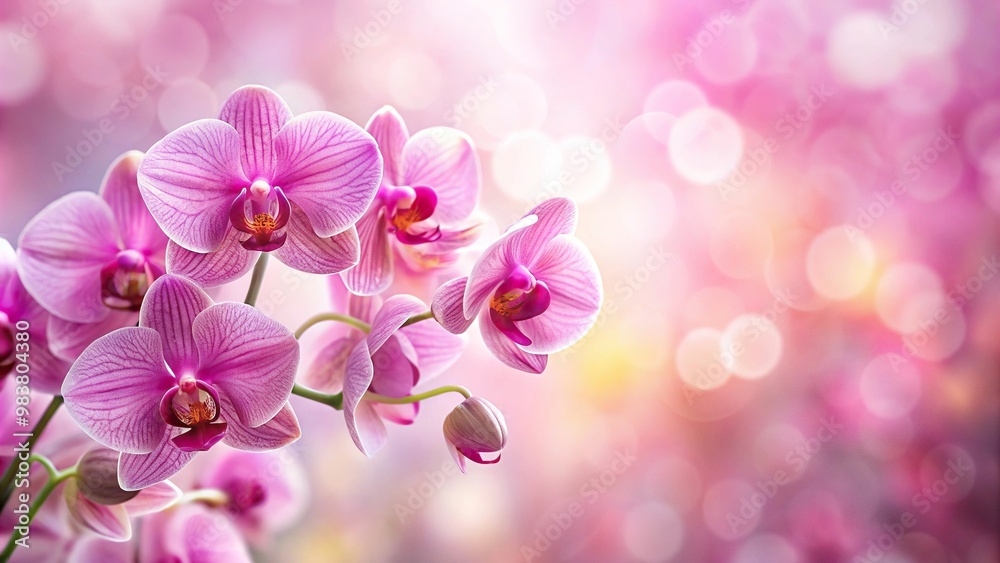 Aerial out-of-focus background of pink orchid flowers Aerial out-of-focus background of pink orchid flowers