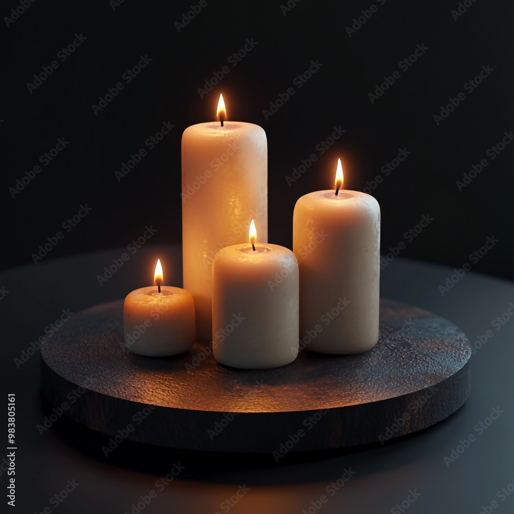 3D Candles Icon: Symbol of Light and Warmth Illustration Logo 3D Candles Icon: Symbol of Light and Warmth Illustration Logo