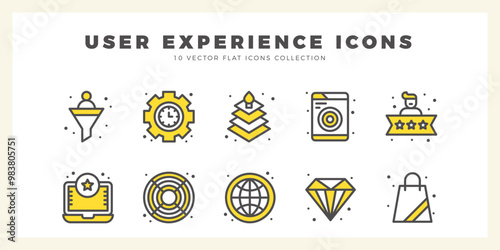 10 User Experience Two Color icon pack. vector illustration.