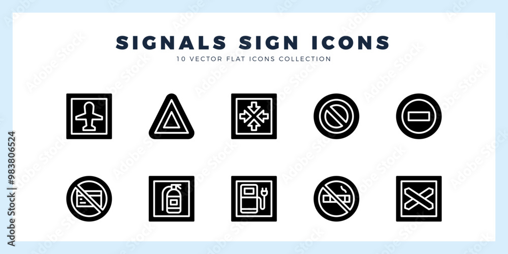 Sigint Icon Types 10 Signals and Prohibitions Glyph icons pack. vector illustration ...