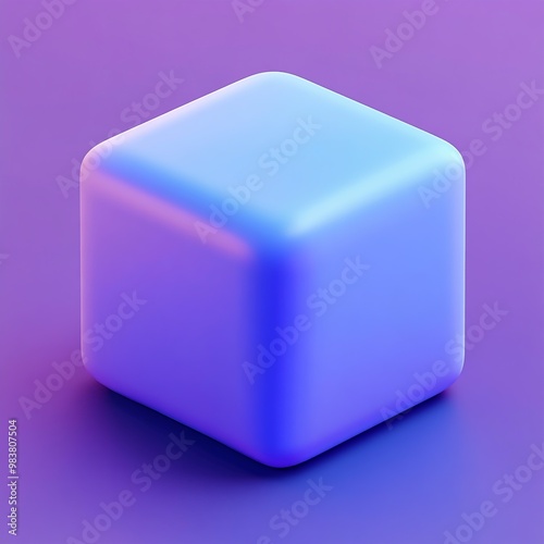 3D Cube Icon: Basic 3D Geometric Shape Illustration Logo