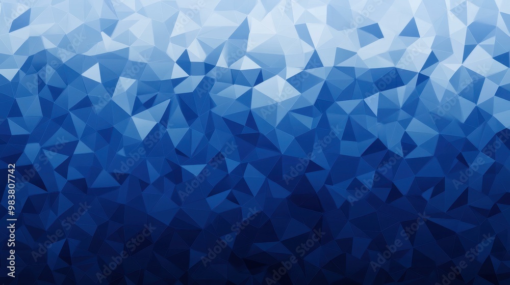 Obraz premium A modern geometric design featuring dark blue ocean gradients, creating a sleek triangular abstract background.