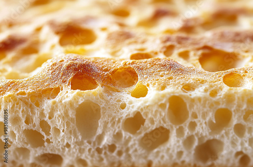 close up shot of texture and structure of fresh bread