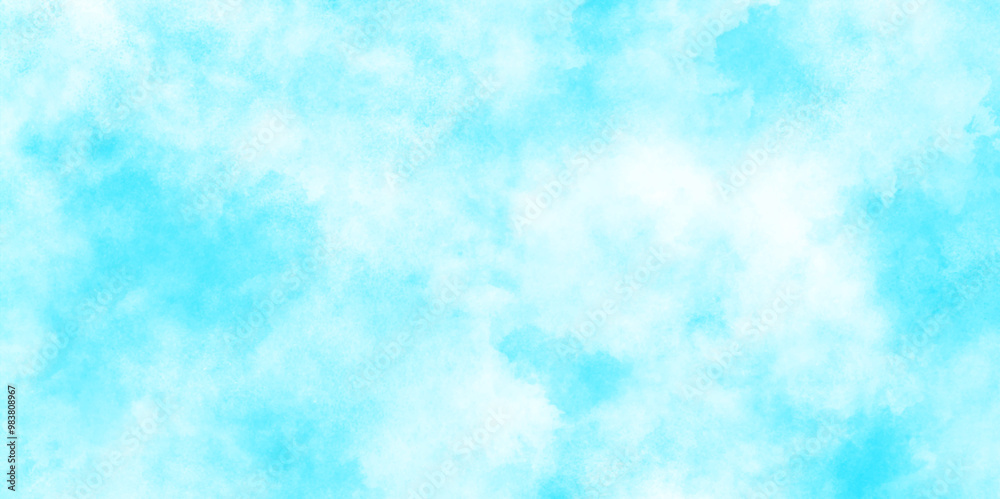 Watercolor painting with gradient painted cloudy blue texture, texture blue white paper background, Blue watercolor cloudy sky background, White Cloudy Blue Sky Watercolor with stains. Watercolor painting with gradient painted cloudy blue texture, texture blue white paper background, Blue watercolor cloudy sky background, White Cloudy Blue Sky Watercolor with stains.