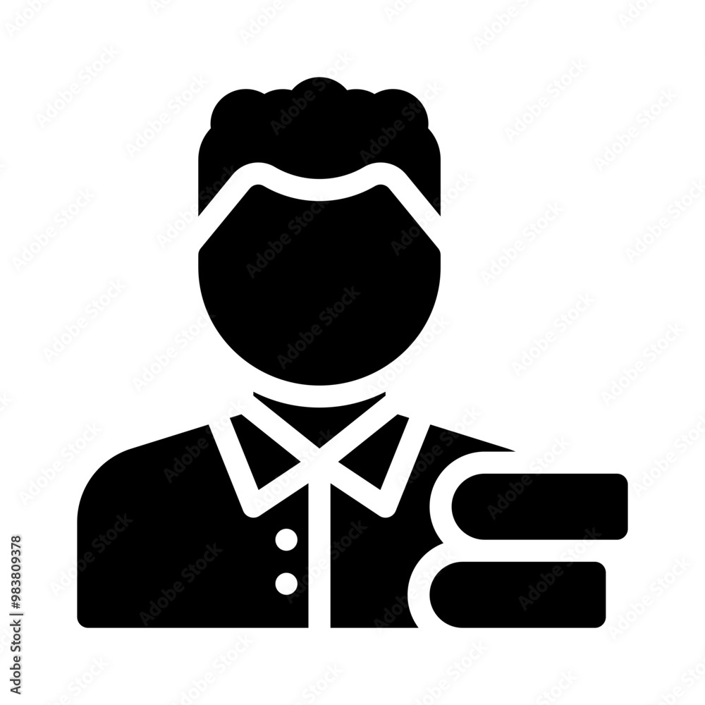 librarian glyph icon