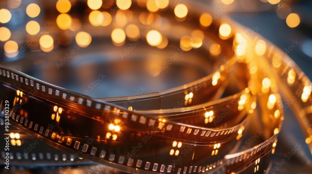 Obraz premium Film Reels or Digital Media: Traditional cinemas use film reels, while digital media devices store the movie content, ensuring films are ready for viewing. 