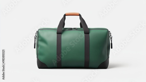 Stylish green travel bag with black accents, perfect for weekend getaways and daily use, combining functionality and modern design.
