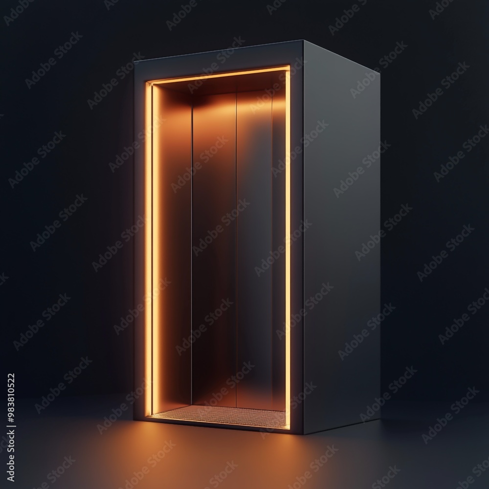 3D Elevator Icon: Vertical Transport Between Floors Illustration Logo 3D Elevator Icon: Vertical Transport Between Floors Illustration Logo
