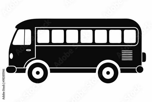 Tour bus silhouette, Tour Bus icon vector illustration, Bus black silhouette vector 