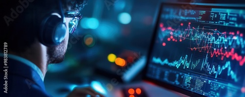 Lab technician conducting experiments on wildlife signals, surrounded by frequency reading instruments, [Technician, Experiment, Signal], [concept: bioacoustic signal research] photo